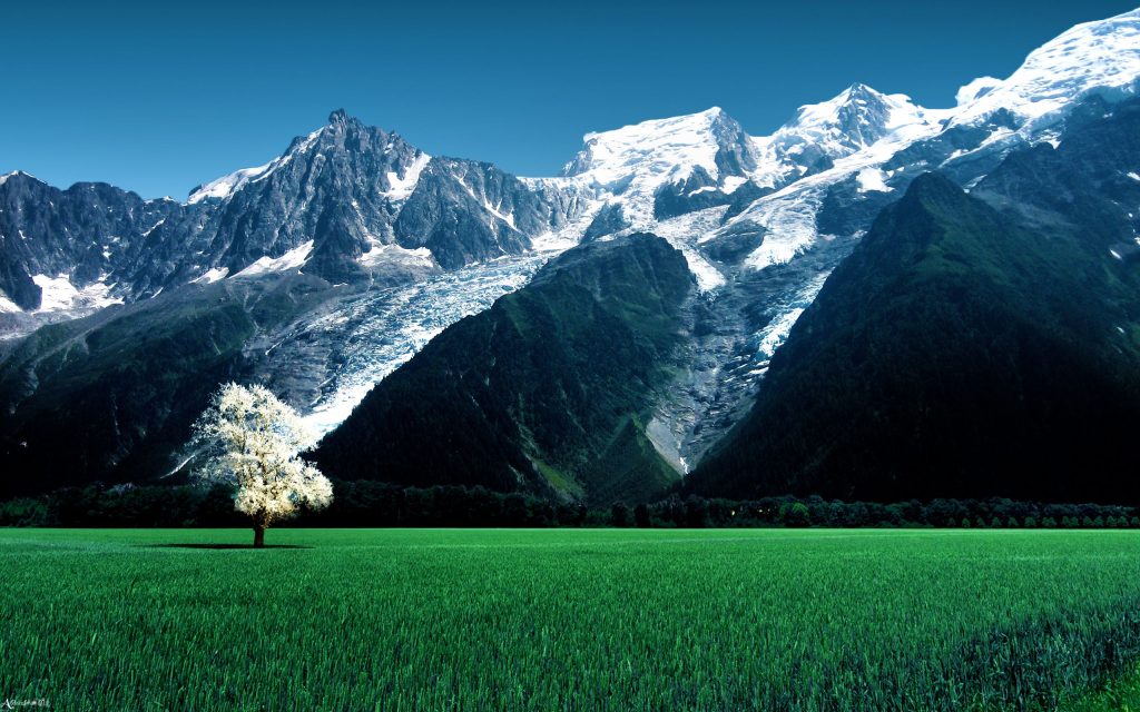 Wonderful Bossons Glacier Alps Snow Mountains Fhd Wallpaper